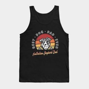 Australian Shepherd Dad Retro Sunset - Best Dog Dad Ever Tank Top